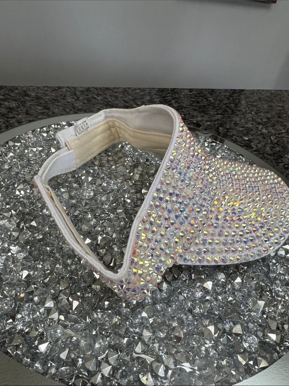 Crystal Rhinestone Visor - Iridescent Sparkle - Picture 4 of 10